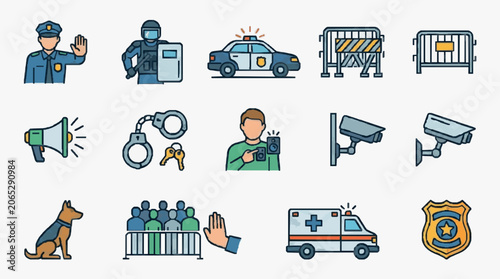 Canvastavla Law Enforcement Symbols and Security Icons.