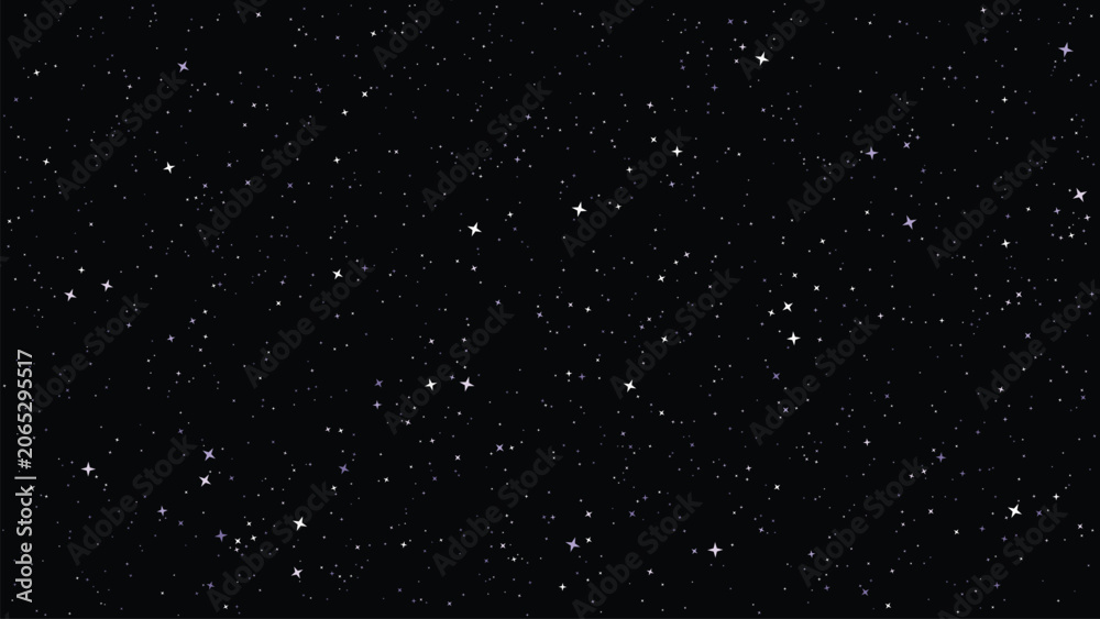 Fototapeta premium Shining Stars on Black Background Seamless Night Sky Pattern with Sparkling Glitter