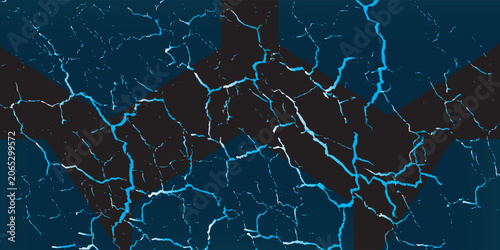 Fotografía A stunning abstract black marble texture featuring glowing electric blue cracks and natural stone patterns