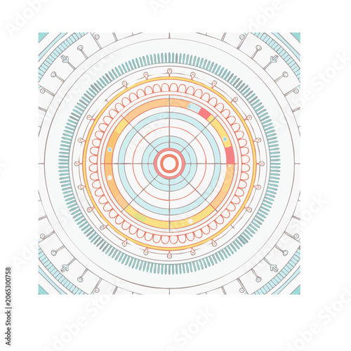 Minimalist Circular Diagram with Concentric Circles
