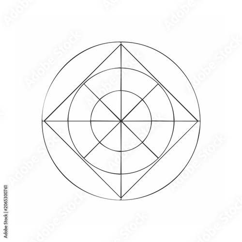 Minimalist Geometric Mandala Pattern