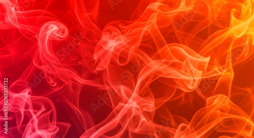 Abstract red and orange flowing liquid texture background isolated on transparent background