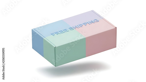 Pastel colored box, free shipping, ecommerce packaging, mailer box, gift box