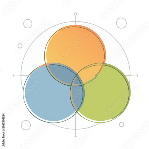 Colorful Venn Diagram with Three Overlapping Circles