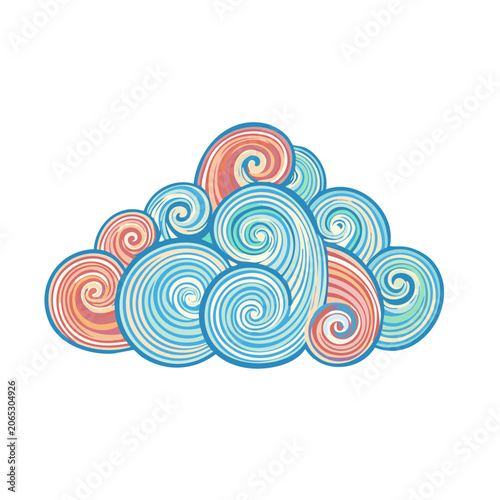 Colorful swirling cloud illustration
