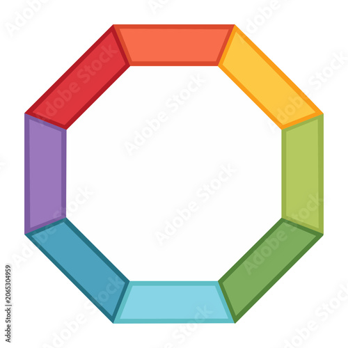 Flat Design Color Wheel with Eight Segments