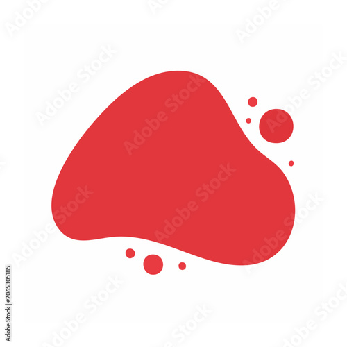 Red abstract blob icon on white background
