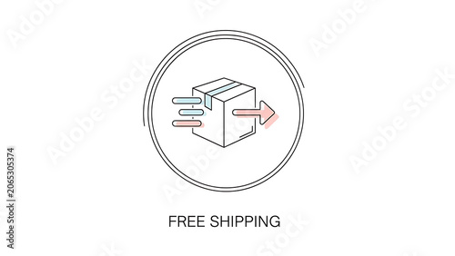 Free shipping icon, delivery symbol, ecommerce label, logistic sign