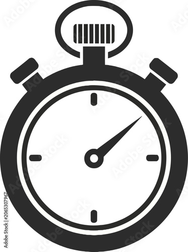 Stopwatch Timer Clock Icon Black.