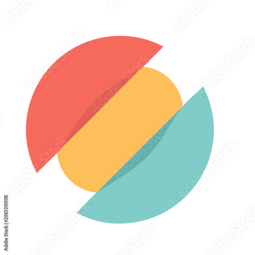 Flat design colorful pie chart icon