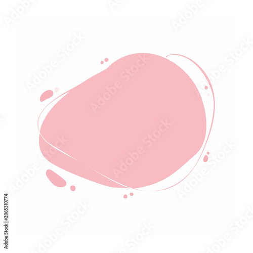 Pink abstract blob illustration on white background