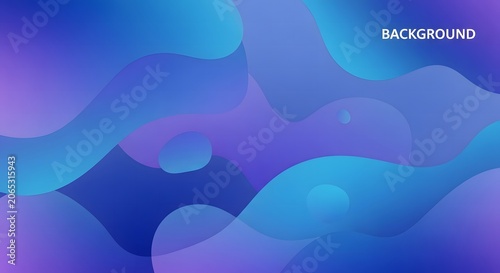 Abstract blue and purple liquid gradient wavy background isolated on transparent background