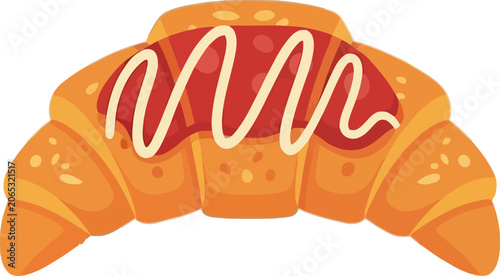 Принти на полотні Tasty Croissant with Red Filling.