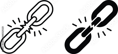 Bild auf Leinwand Weak Icons in Different Styles Featuring Strength Level and Low Power Status Sym