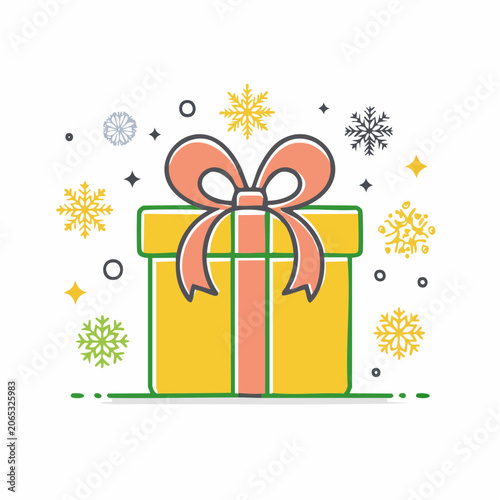 Gift Box with Snowflakes