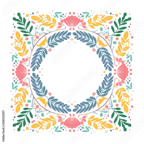 Seamless floral pattern with butterflies and leaves