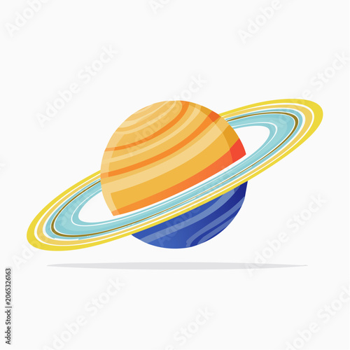 Stylized Illustration of Saturn with Rings