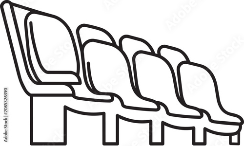 Obraz na płótnie Row of empty stadium seats graphic icon with bleachers illustration furniture