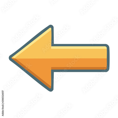 Orange left arrow icon on transparent background