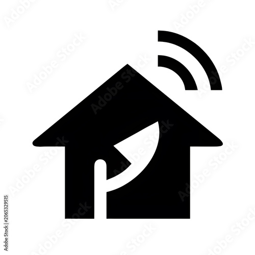 Smart Home Wireless Automation Black Solid Vector House Icon