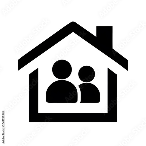 Family Home Residence Black Outline Vector House Icon Design