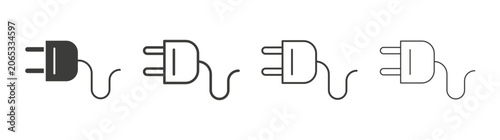 Cuadro en lienzo Electrical plug icon design vectors in black