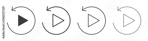 Cuadro en lienzo Playback icon design vectors in black. Suitable for web design