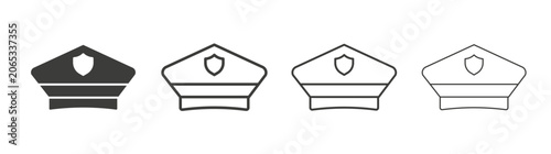 Foto Police cap icon design vectors in black. Suitable for web design