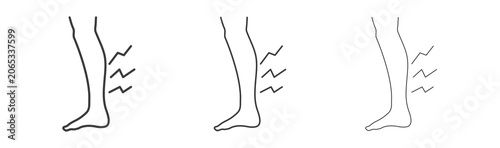 Obraz na plátne Shin pain icon design vectors in black. Suitable for web design