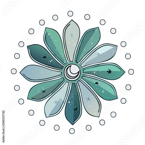 Minimalist geometric flower vector design