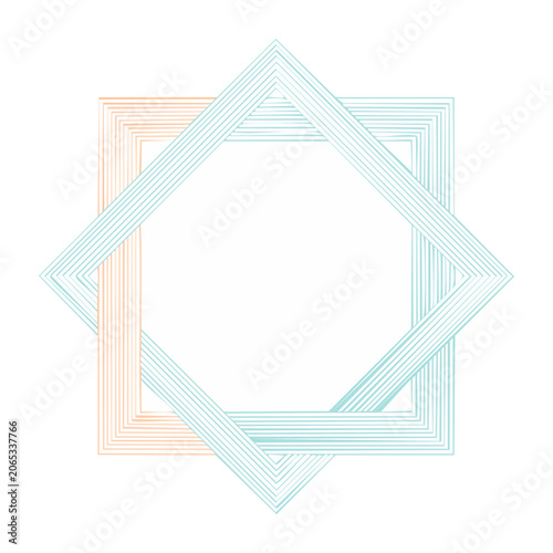 Minimalist Geometric Star Pattern with Squares and Lines