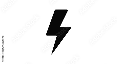 Photos Black Lightning Bolt Silhouette On White Background Vector Illustration