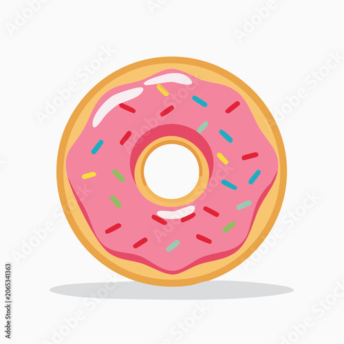 Pink Frosted Donut with Sprinkles