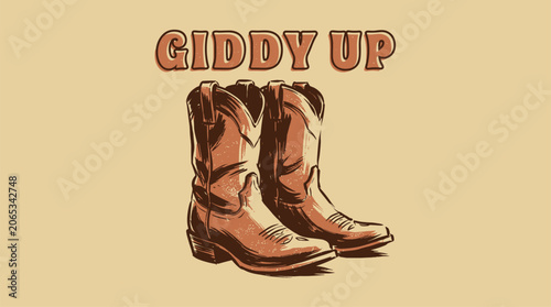 Obraz na plátně Western adventure vintage print design for t shirt