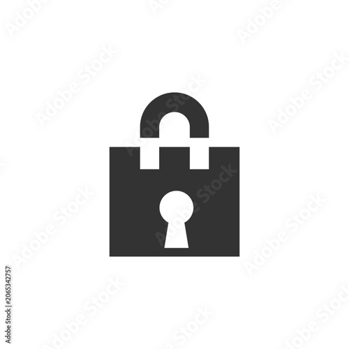 A black and white graphic of a secure lock icon
