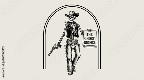 Foto The ghost riders vintage western design