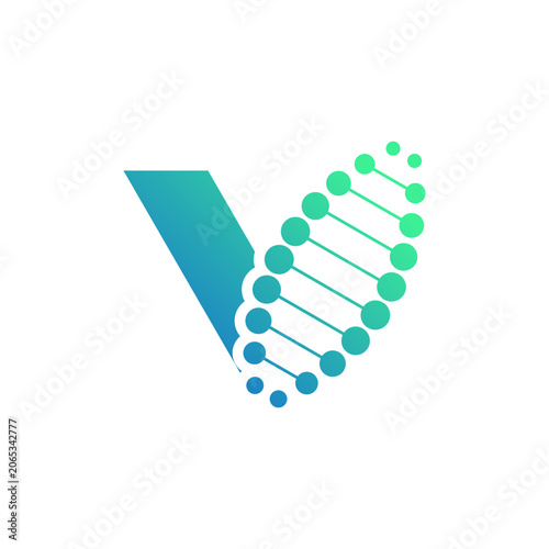 A stylized DNA double helix symbol with gradient colors