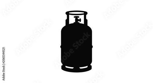 Valokuva Propane tank silhouette on a white background vector graphic