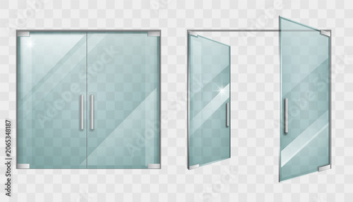 Valokuva Glass Partition with a door set