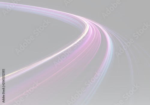 Fotografía Bright glowing light arcs with smooth flowing streaks and elegant luminous curve