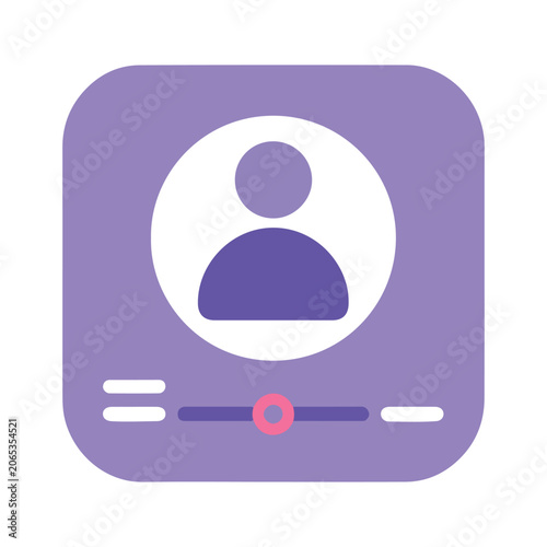User profile icon with progress bar in flat design style isolated on white background