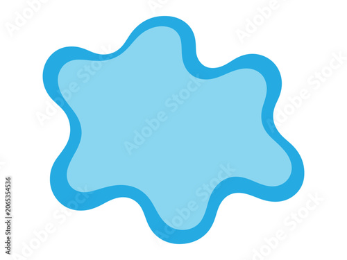 Abstract blue blob shape with smooth edges Isolated on white background