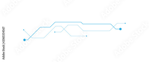 Abstract white blue digital technology futuristic circuit board background design. Technology dots lines connect network background.