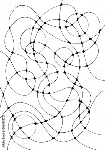 Принти на полотні Abstract graphic drawing in neurography style