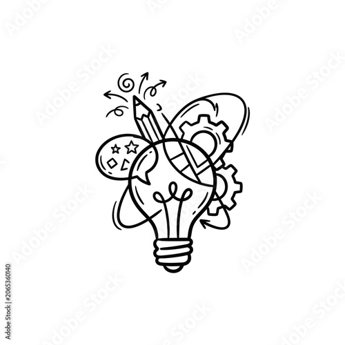 Creative Idea Light Bulb Concept Symbol.
