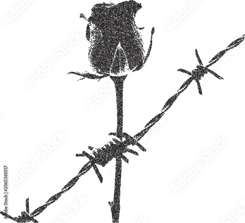 Flower y2k retro stipple art blossom brutalist halftone vector png transparent, floral 2000s photocopy effect tattoo aesthetic
