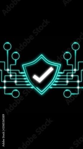 Verified Security Shield Digital Icon