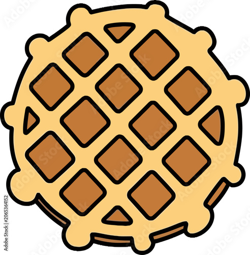 Waffle breakfast food morning treat.