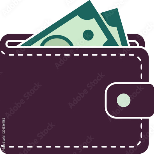 Wallet with Money - Financial Security and Savings Illustration.