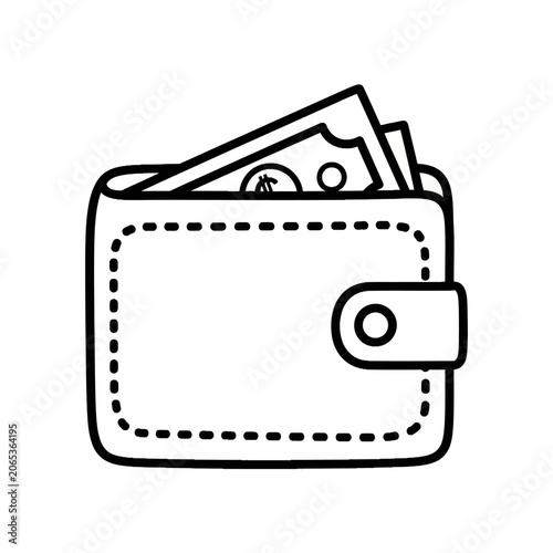 Wallet with money inside pocket.